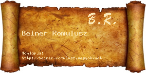 Beiner Romulusz névjegykártya